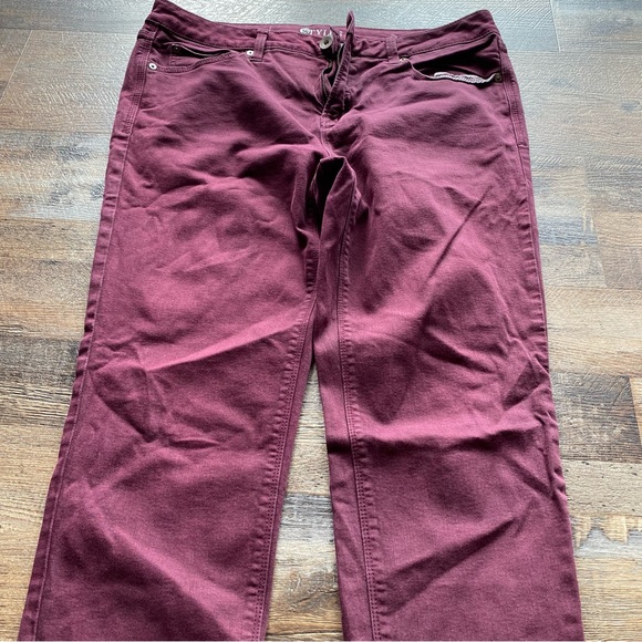 Stylus Skinny Ankle Pants Maroon - Picture 11 of 12